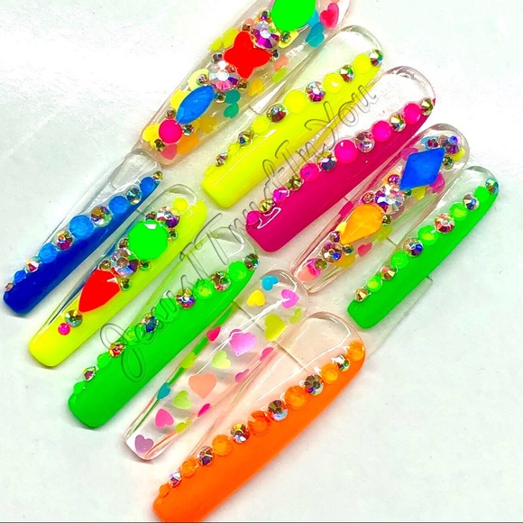 NEON LIGHTS - XXL BALLERINA PRESS ON NAILS - Picture 6 of 13